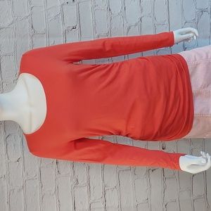Ann Taylor Cashmere Blend Lightweight Sweater M Medium Pumpkin Orange